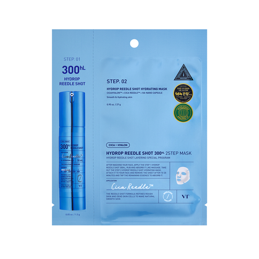 VT COSMETICS - (1EA) HYDROP REEDLE SHOT 300hL 2-STEP MASK