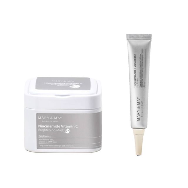 Niacinamide Vitamin C Brightening Mask (30ea) / Tranexamic Acid+ Glutathion Eye Cream 30ml